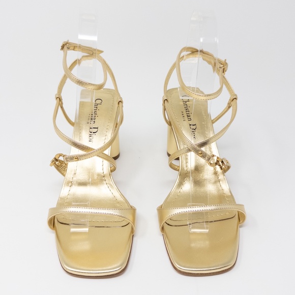 Christian Dior C’est Dior Heeled Sandal Gold Shoes Womens Size 36 EU 6 US - Picture 2 of 7